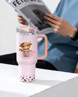Cute Highland Cow Coffee Lover tumbler view 7
