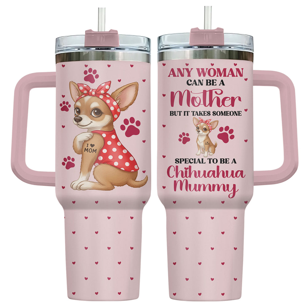 Chihuahua Mom 40oz Tumbler with Handle & Straw