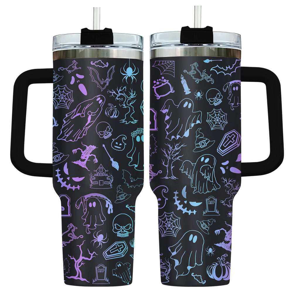 Ghost 40oz Tumbler with Handle & Straw