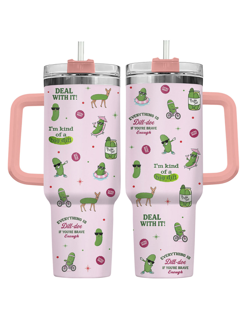 Pickle 40oz Tumbler with Handle & Straw