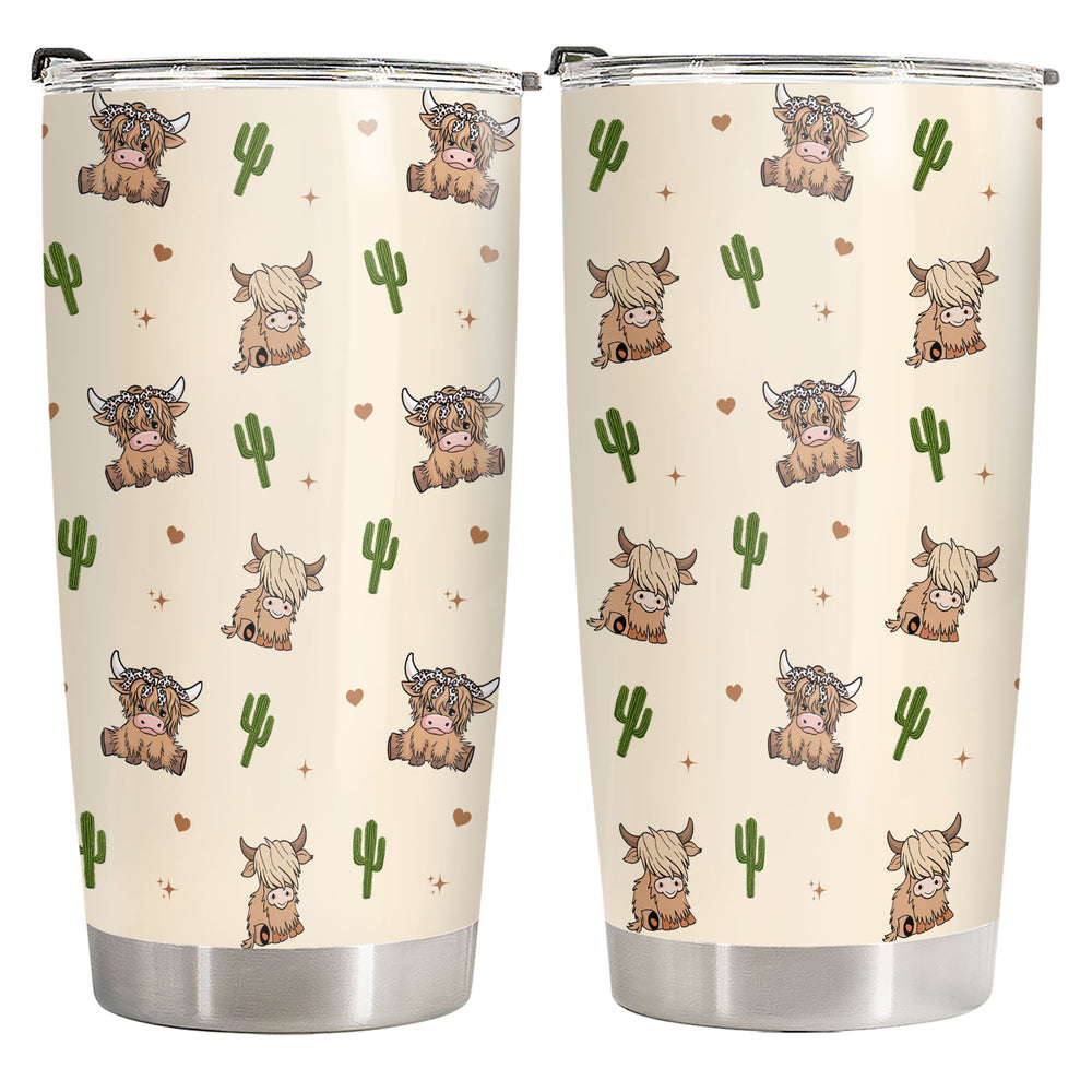 Highland Cow 20oz Tumbler with Lid