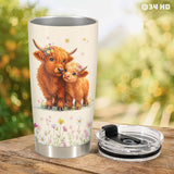 Highland Cow Floral tumbler view 7