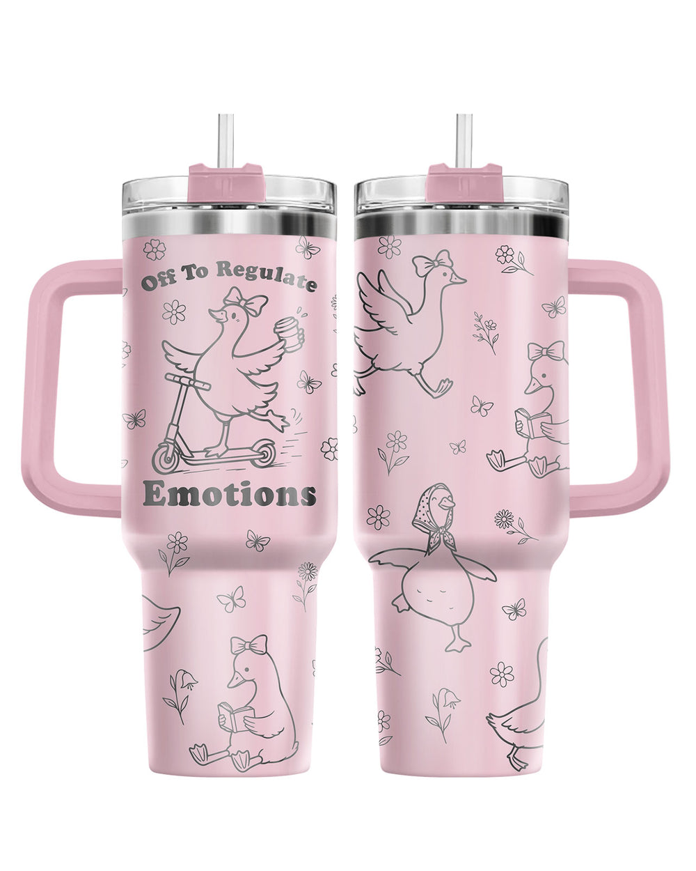 Silly Goose 40oz Tumbler with Handle & Straw