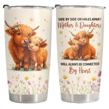 Highland Cow Floral 20oz tumbler