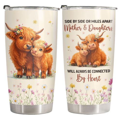Highland Cow Floral 20oz tumbler