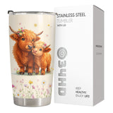 Highland Cow Floral tumbler view 4