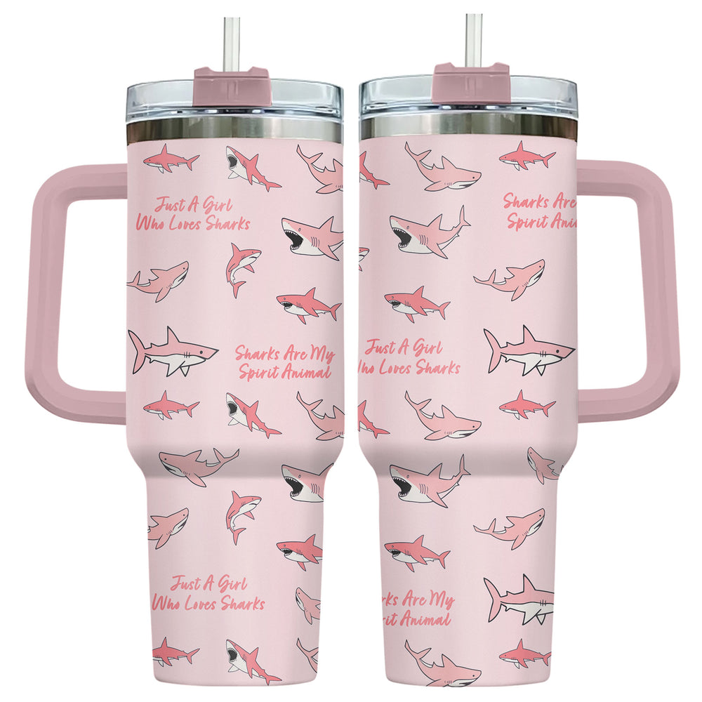 Shark 40oz Tumbler with Handle & Straw