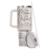 Cool Mom Love Jesus tumbler view 3