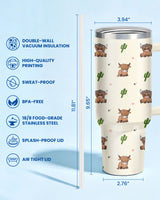 Cute Highland Cow tumbler view 2