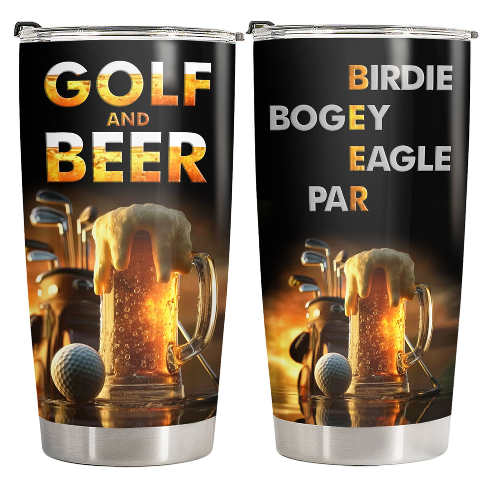 Funny Golf And Beer 20oz Tumbler with Lid