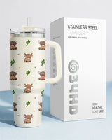 Cute Highland Cow tumbler view 8