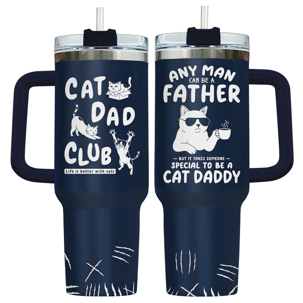 Cat Dad Club 40oz Tumbler with Handle & Straw
