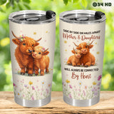 Highland Cow Floral tumbler view 5