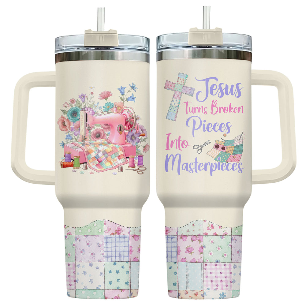Sewing Embroidery 40oz Tumbler with Handle & Straw